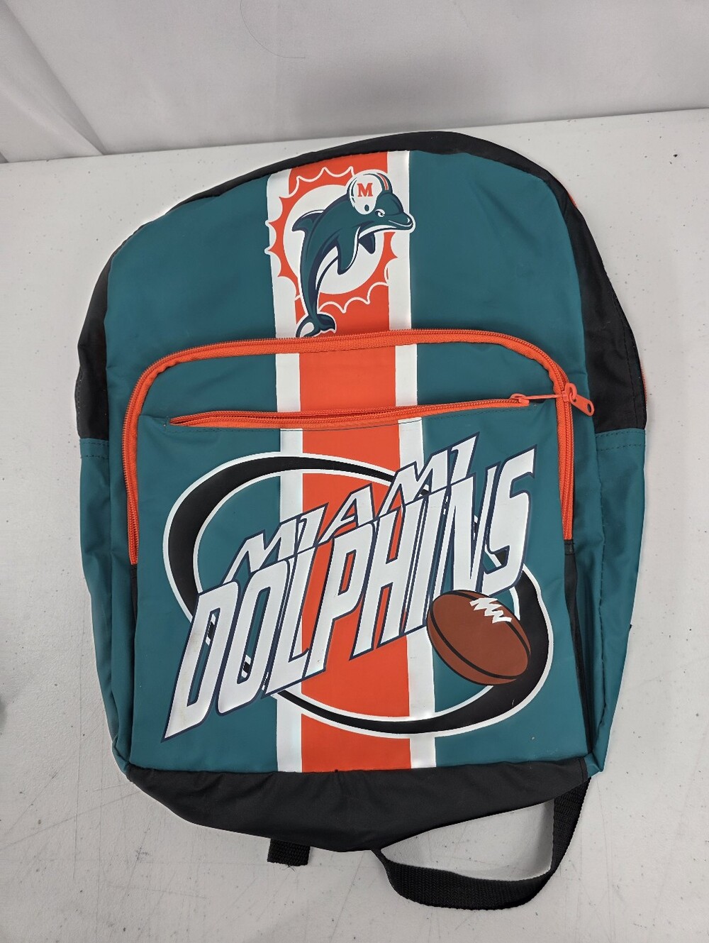 Vintage‎ 1990s Accessory Network Miami Dolphins Backpack 3 Pocket Design EUC.